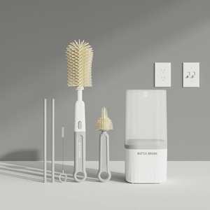 6 in 1 Baby Silicone Portable Feeding <b>Bottle</b> <b>Brush</b> Set Baby Cleaning <b>Brush</b> Travel Case with Drying Rack Effortless Scrubbing - Product Image 4