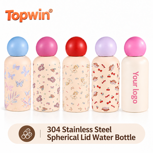 Custom 304 <b>Stainless</b> <b>Steel</b> Kids Vacuum Insulated <b>Water</b> <b>Bottle</b> Mini Portable Cartoon Student Thermos <b>Bottle</b> with Spherical Lid - Product Image 1