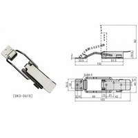 Loquet de serrage en acier inoxydable SUS304 robuste et résistant à la corrosion, à verrouillage automatique, pour armoires industrielles et boîtes en carton