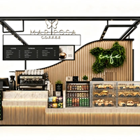 Kiosque à café moderne personnalisé pour centre commercial, comptoir de présentation de boulangerie, stand de café en bois, kiosque de café