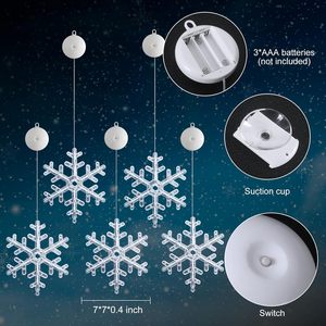 Christmas Window Decorations <strong>Light</strong> up Window Silhouette <strong>Lights</strong> with <strong>Timer</strong> Suction Cup Battery Operated for <strong>Xmas</strong> New Year - Product Image 2