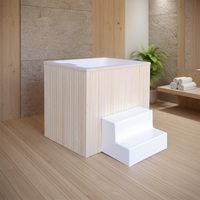 Baignoire rectangulaire en acrylique Vapa CT001, design moderne en bois de cèdre rouge, installation facile, bain de récupération avec refroidisseur externe