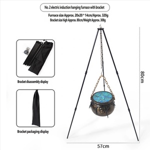 Pot à bonbons lumineux en forme de <span class=keywords><strong>chaudron</strong></span> <span class=keywords><strong>magique</strong></span>, décoratif pour cour, avec toile d'araignée colorée et activation sonore, idéal pour Halloween - Product Image 3