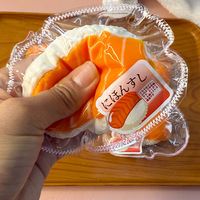 Jouet Squishy Créatif en TPR Souple, Simulation de Sushi au Saumon Japonais NC Viral, Aliment de Simulation à Rebond Lent, Jouet Promotionnel à Presser