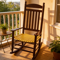 Fauteuil à bascule en bois de peuplier massif pour la maison, idéal pour les personnes âgées, pour la sieste, le salon, le balcon, la chambre, l'appartement, chaise de relaxation écologique