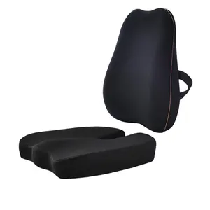 High Density Memory Foam Lumbar Support Seat Cushion Set Ventilated Car Seat Office Chair Massage Back Lumbar Support
