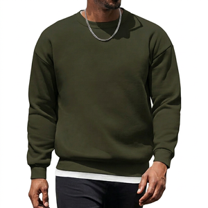 Wholesale <b>Men's</b> Cotton Sweatshirt Custom Embroidered Logo Crew Neck <b>Pullover</b> Casual Streetwear Sweatshirt - Product Image 1