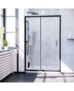 <span class=keywords><strong>Mampara</strong></span> <span class=keywords><strong>de</strong></span> Ducha <span class=keywords><strong>de</strong></span> Vidrio Templado con una Puerta Fija y una Corredera, <span class=keywords><strong>de</strong></span> Aleación <span class=keywords><strong>de</strong></span> Aluminio Resistente a la Oxidación - Product Image 1