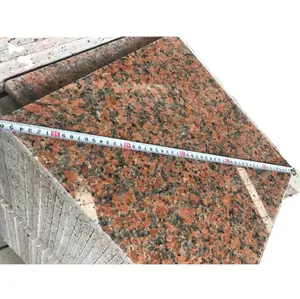 G562 azulejos de granito vermelho polidos para projetos de piso ao ar livre