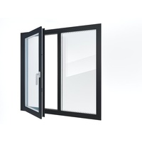 Marco de aluminio con rotura de puente térmico de diseño moderno, puertas de ventanas abatibles abiertas con doble acristalamiento para apartamento, calificado Energy Star