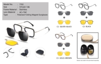 Lunettes magnétiques interchangeables 3-en-1 élégantes à clipser, lunettes de soleil polarisées résistantes aux UV, monture pour lunettes de myopie à fixation par ventouse