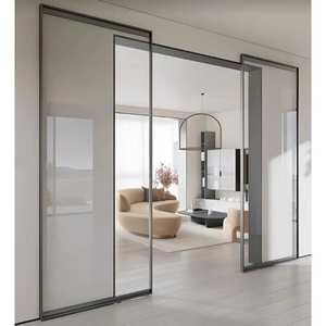 <span class=keywords><strong>Prix</strong></span> de gros Design moderne Cadre en aluminium enduit de poudre Porte en <span class=keywords><strong>baie</strong></span> <span class=keywords><strong>vitrée</strong></span> Porte <span class=keywords><strong>coulissante</strong></span> en aluminium à <span class=keywords><strong>double</strong></span> couche de verre - Product Image 2