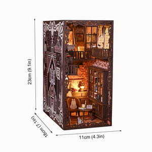 IIECREATE Libreria 3D in Legno, Kit Fai-da-Te per Angolo Lettura con Luce LED, Miniatura <span class=keywords><strong>Casa</strong></span> delle Bambole - Product Image 5