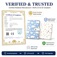 Carnet de notes épais pour étudiant, avec motif ours polaire de dessin animé mignon et crème glacée, couverture en cuir et poignée à bouton, idéal pour l'école et les filles.