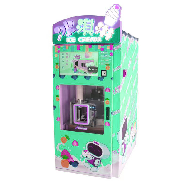 Automatic Soft Ice Cream Vending Machine Robot Operated Self Service Kiosk SDK Function Integration