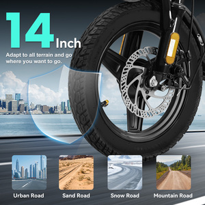 Mini vélo électrique pour adultes 720W Brushless, vélo électrique pliable avec batterie au lithium <span class=keywords><strong>500WH</strong></span>, panier arrière, design stable - Product Image 3