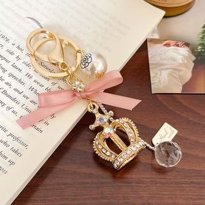 Creative Bowknot Metal Crown <b>Key</b> <b>Ring</b> Bag Accessories Rhinestone Crystal Crown Charm Keychain for Women - Product Image 5