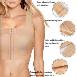 Sujetador <span class=keywords><strong>postoperatorio</strong></span> sin costuras para mujer, ropa interior correctora de postura frontal y cerrada con cinturón de soporte - Product Image 3