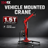 Grue montée sur véhicule entièrement électrique de 1,5 T 360° °   Mini-grue télescopique rotative pour le chargement de marchandises sur camionnette