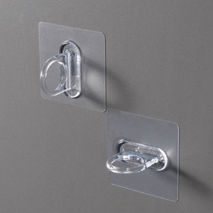 Offre Spéciale fort Transparent adhésif crochets organisateur cuisine mur stockage ventouse salle de bain cintre matière plastique - Product Image 4