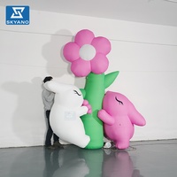 Mascotte gonflable personnalisée Lapin de Pâques, Modèle gonflable de lapin grimpeur pour la décoration d'événements extérieurs du Festival de la Mi-Automne