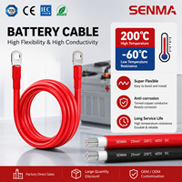 70mm² 360A M8 Anschlussklemmen Anpassbare Kupfer-Batteriekabel Rotes Silikongehäuse IP65 für Solaranlagen Wohnmobile Automobilindustrie