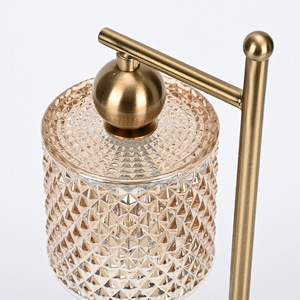 Chauffe-bougie en verre LANJO avec minuterie et fonction de gradation, lampe chauffe-bougie à hauteur réglable avec poteau en métal doré - Product Image 3