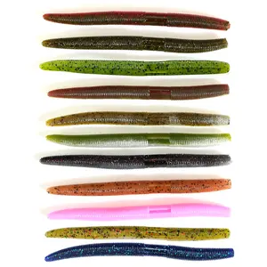 Newability 135Mm 10G Glitter Fluorescent Plastik Lembut Umpan Bass Memancing Senko Ulat Umpan Cacing