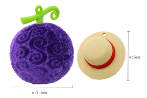 Nouveau design GK démon diable fruits rond en peluche porte-clés personnage d'anime <span class=keywords><strong>Luffy</strong></span> chapeau <span class=keywords><strong>de</strong></span> paille PVC gomme gomme fruits en peluche porte-clés jouet - Product Image 6