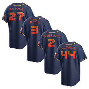 Camisetas de Béisbol Cosidas de la Ciudad Espacial <span class=keywords><strong>2022</strong></span>, Houston 27 José Altuve 44 Yordan Álvarez 2 Alex Bregman 3 Jeremy Peña - Product Image 5