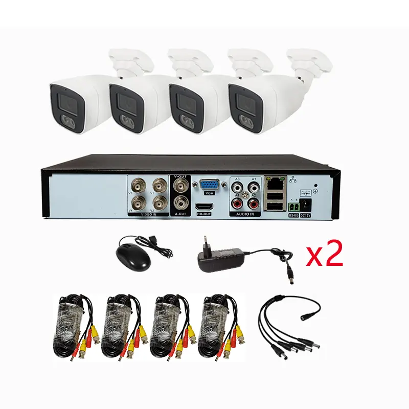 Wholesale Outdoor 2MP 4 Channel DVR Kit Security Camera System AHD Completed Combo Set 4 IN 1 Analog camera