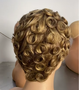 Pelucas Cortas Onduladas Estilo Pixie, Listas <span class=keywords><strong>para</strong></span> Enviar, <span class=keywords><strong>Cabello</strong></span> Humano, Peluca Corta Rizada Pixie Económica <span class=keywords><strong>para</strong></span> Mujeres Negras - Product Image 4