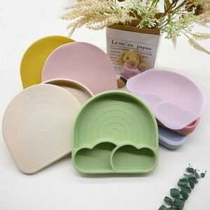 Plato de Silicona con Succión y Tapa para Bebés, con Compartimentos, para la Alimentación de Niños Pequeños, Apto para Alimentos, Venta al por Mayor - Product Image 1