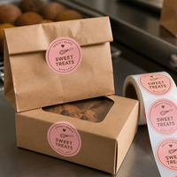 Étiquettes transparentes pour emballages alimentaires, champs de date imprimés sur mesure, noms de produits, logo de boulangerie, identification des boîtes de vente au détail