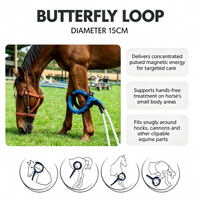 Appareil PEMF vétérinaire portable et compact Carevo, à brancher, avec grande boucle de 30 cm et boucle papillon de 15 cm, pour le corps des animaux (cheval, dos, épaule, jambe)