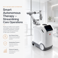 Robot de massage ZCH .AI à tête unique avec planification automatique des trajets et conception de rangement rétractable pour les opérations quotidiennes des spas et salons