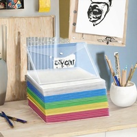 Pochettes de rangement A4 en PVC translucide avec bouton-pression, sacs transparents pour documents, pour l'organisation au bureau, à l'école et en voyage