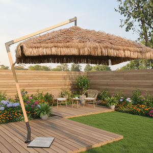 Sombrilla de <span class=keywords><strong>Patio</strong></span> Personalizada con Base, Tipo Cantilever, de Paja, Resistente al Viento e Impermeable, de Alta Gama, Gran Tamaño, Venta Caliente de Fábrica 2026 - Product Image 1