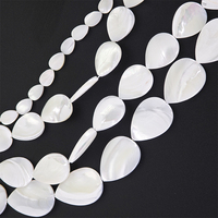 Perles en forme de goutte d'eau en nacre naturelle blanche, 6x9mm, 13x18mm, 15x20mm, 18x25mm, pour la fabrication de bijoux, bracelets et boucles d'oreilles