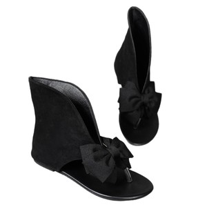 Sandales plates OEM ODM pour femmes en daim à lanières <span class=keywords><strong>cheville</strong></span>, avec nœud, strass et décor papillon, antidérapantes, pour l'été, l'extérieur, décontractées, plage - Product Image 1
