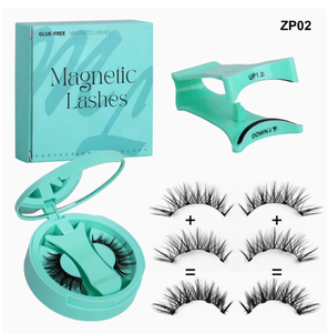 Kit de <span class=keywords><strong>faux</strong></span> <span class=keywords><strong>cils</strong></span> magnétiques vert menthe, semi-artisanaux, tige rigide naturelle, bande complète, sans colle, application rapide, légers, pour le voyage - Product Image 1