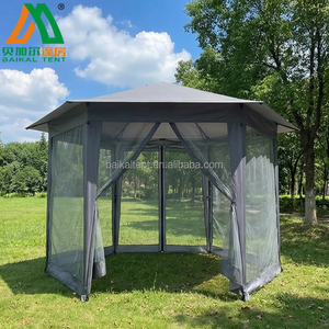 <span class=keywords><strong>Pergola</strong></span> de jardin en aluminium pour l'extérieur, gazebo, pelouse, cour, terrasse, pavillon, <span class=keywords><strong>tente</strong></span> hexagonale <span class=keywords><strong>pliable</strong></span> avec parois en maille - Product Image 1