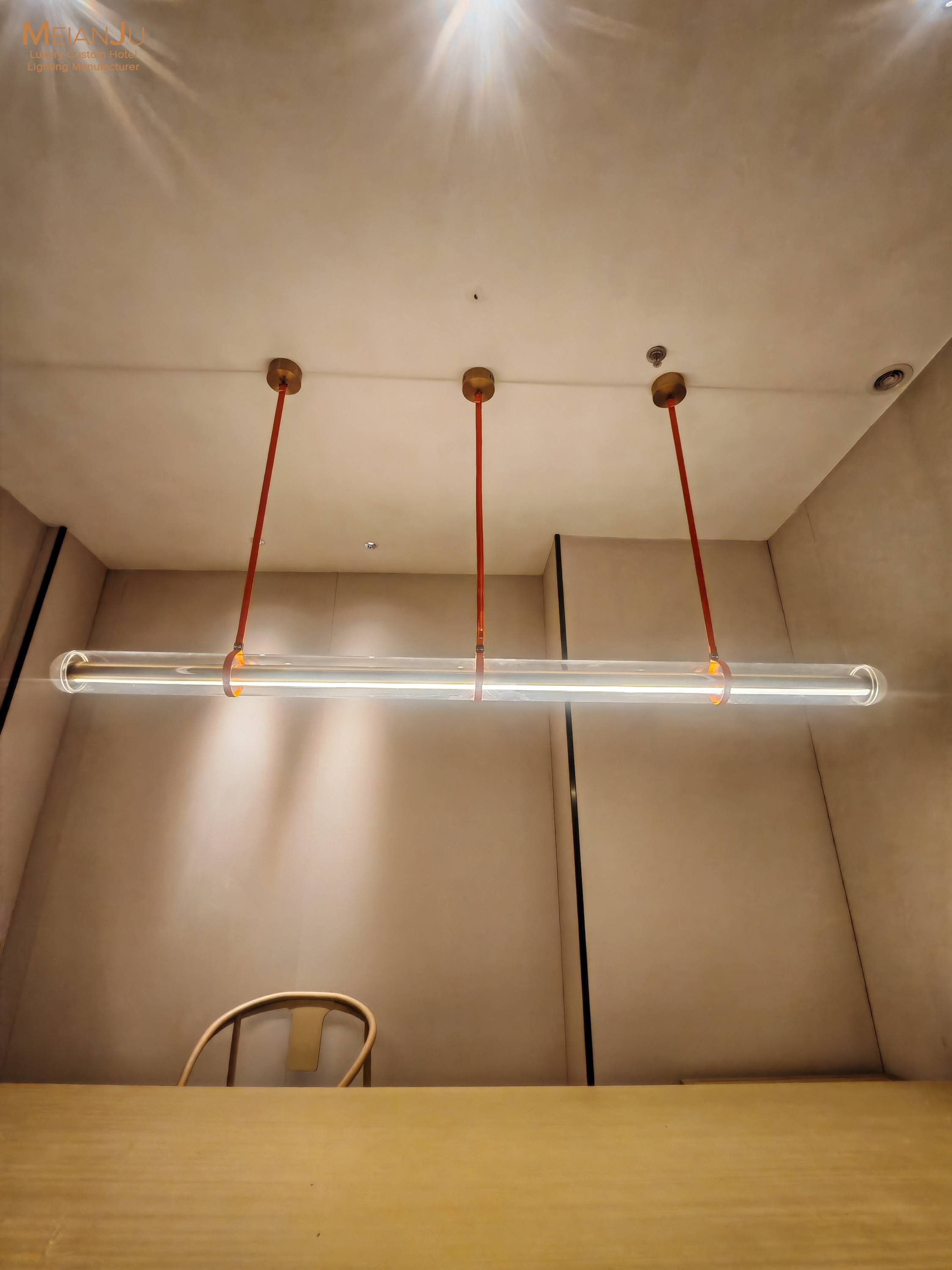 Luxury Long Dining Room Pendant Light Modern Minimalist Acrylic Stainless Steel LED Hanging Light with 10-Year Warranty Dimmable