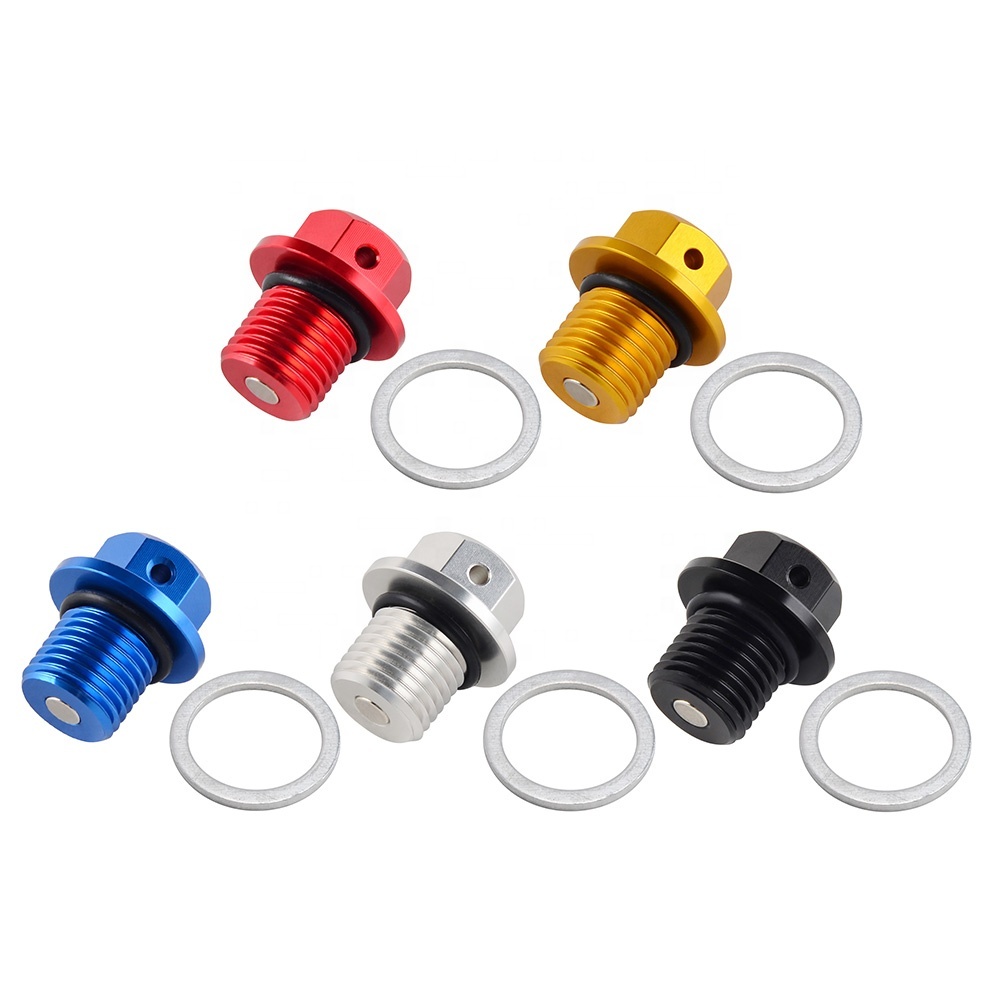 Compatible MT-09 R1 R6 FZ-07 Boulon De Vidange D'huile Magnétique M14x1.5 Compatible Avec Yamaha MT-09 YZF-R1 YZF R6 FZ-07 FZ-09 FJ-09 FZ1 Fazer MT-07 XSR900 YZF1000R Thunderace (Color Boulon Magnétique M14x1.5