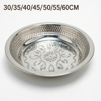 Plateaux de service ronds en acier inoxydable argenté de luxe, créatifs et simples, pour hôtels, mariages, aliments, fruits et collations – Vente chaude en Afrique