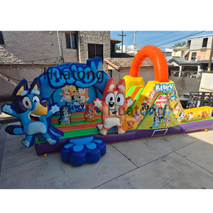 Nouvelle château gonflable bleu commercial avec toboggan et obstacles, château gonflable pour enfants, trampoline gonflable pour fête - Product Image 5