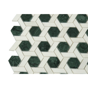 <span class=keywords><strong>JK</strong></span> đá cẩm thạch Gạch Mosaic Thủy Tinh kết hợp cắt đá cẩm thạch Pebble gạch đá Cẩm Thạch Trắng khảm cho tường trang trí - Product Image 3
