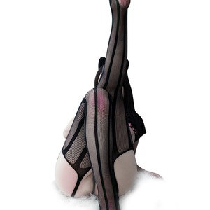 Nuevo Bodystocking Sexy de Rejilla con Lentejuelas y Entrepierna Abierta, Medias Transparentes con Rayas Verticales para Coqueteo y Juego de Roles - Product Image 2