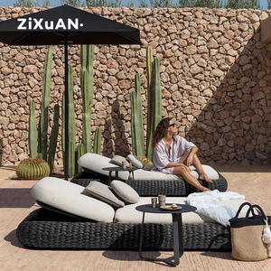 Chaise longue de plage nordique en aluminium, mobilier de jardin, ensemble repas d'extérieur en corde tressée, lit <span class=keywords><strong>pliant</strong></span> d'été, chaise longue de terrasse, <span class=keywords><strong>transat</strong></span> en rotin - Product Image 5