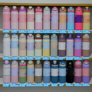 Bouteille d'eau isotherme réutilisable à double paroi en acier inoxydable 24/32 oz, à large ouverture, pour la gym, le sport et le vélo - Product Image 5